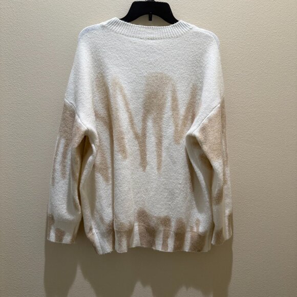 Isabelle's Cabinet Le Lis Cream and Beige Graffiti Sweater Size M - Picture 3 of 4